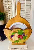 Wooden Hand-Painted Fruit Paper Plate Holder SDH|2926