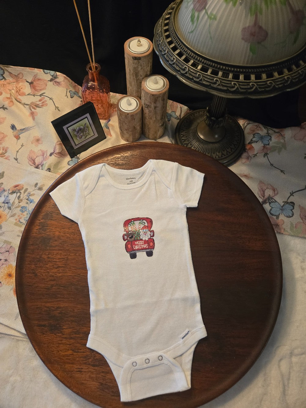 CHRISTMAS TRUCK ONESIE 6-9M|1348