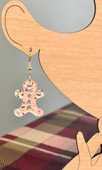 Gingerbread Man Earrings-Lightweight Acrylic-Hypoallergenic and Nickel Free|3780