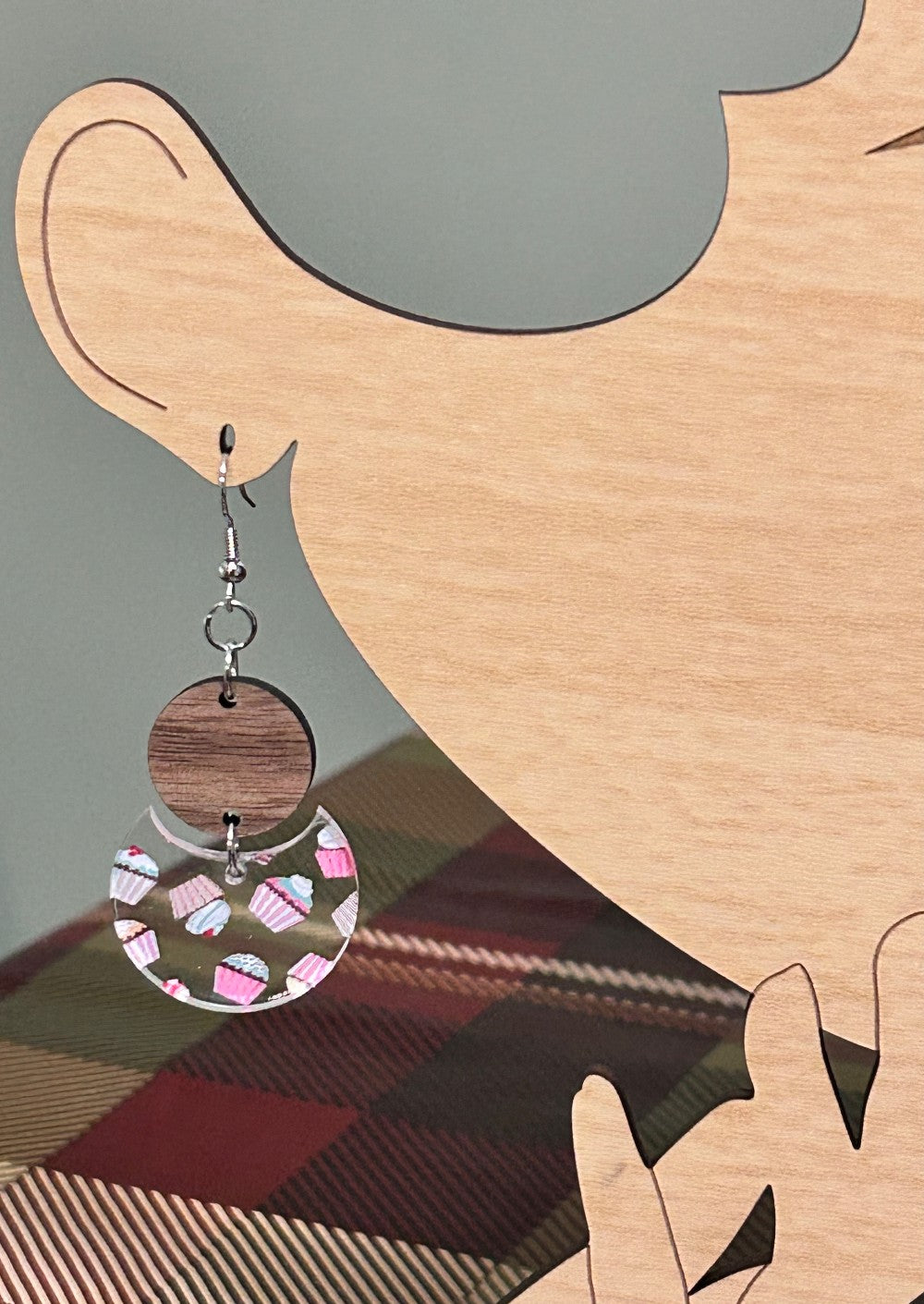 Cupcake Collage Dangle Earrings-Hypoallergenic and Nickel Free|3919
