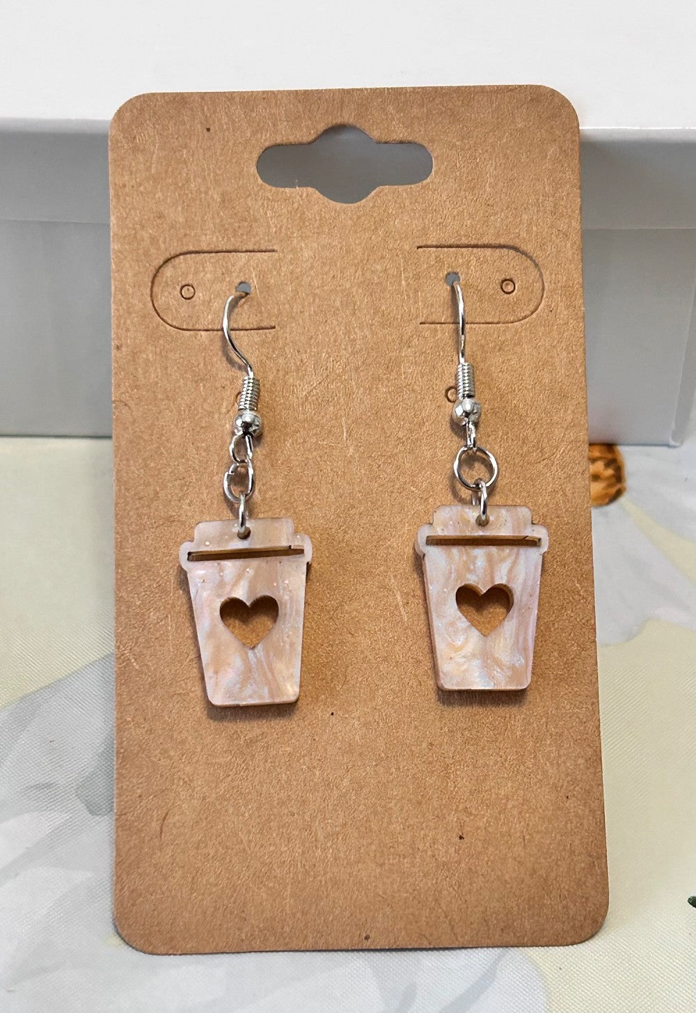 Meet Me at the Cafe Coffee Cup Dangle Earrings-Hypoallergenic and Nickel Free|3656