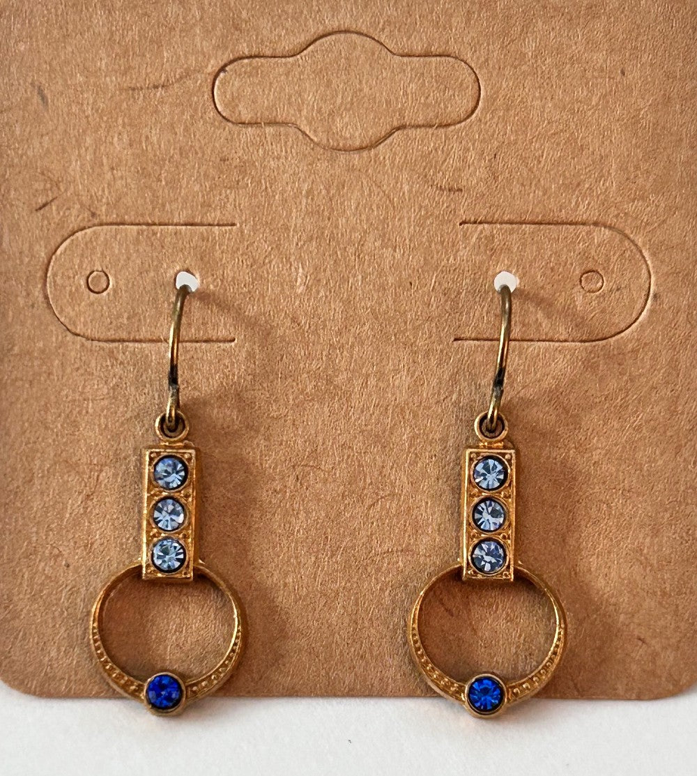 Sapphire Art Deco Dangles-Hypoallergenic and Nickel Free|3260