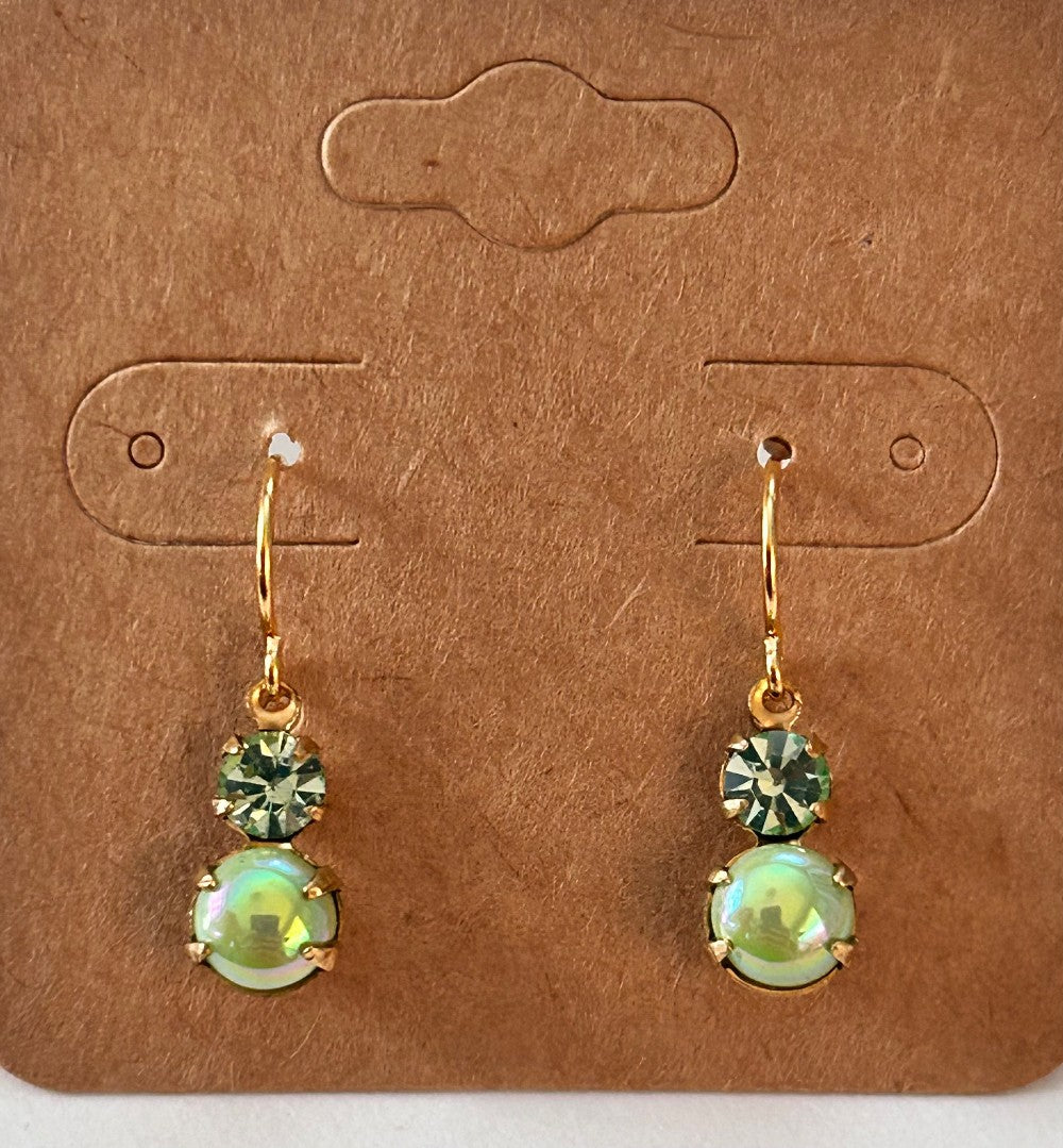 Petite Double Drop Dangle Earrings- Chose Your Favorite-Purple, Green, or Burgundy-Hypoallergenic and Nickel Free|3258