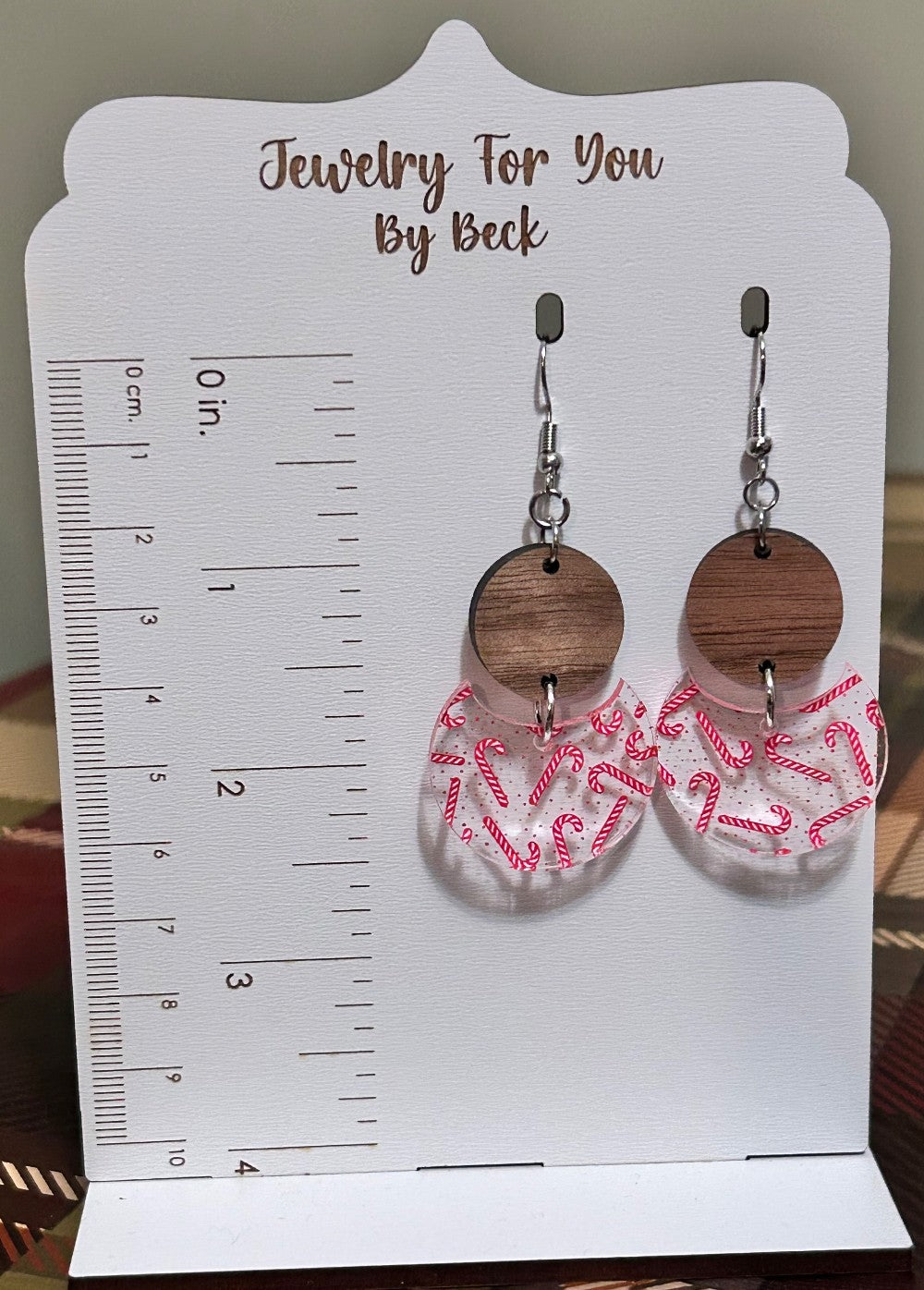 Candy Cane Crescent Dangle Earrings-Hypoallergenic and Nickel Free|3963