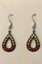 Black Teardrops and Fall Colors Earrings ~ Hypoallergenic and Nickel Free|950