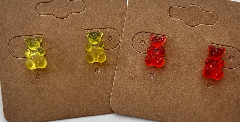 Gummy Bear Stud Earrings-Choose Orange or Yellow-Hypoallergenic and Nickel Free|3247
