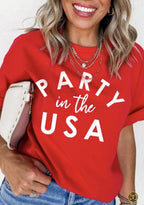 Party in the USA Printed Independence Day T Shirt|3048