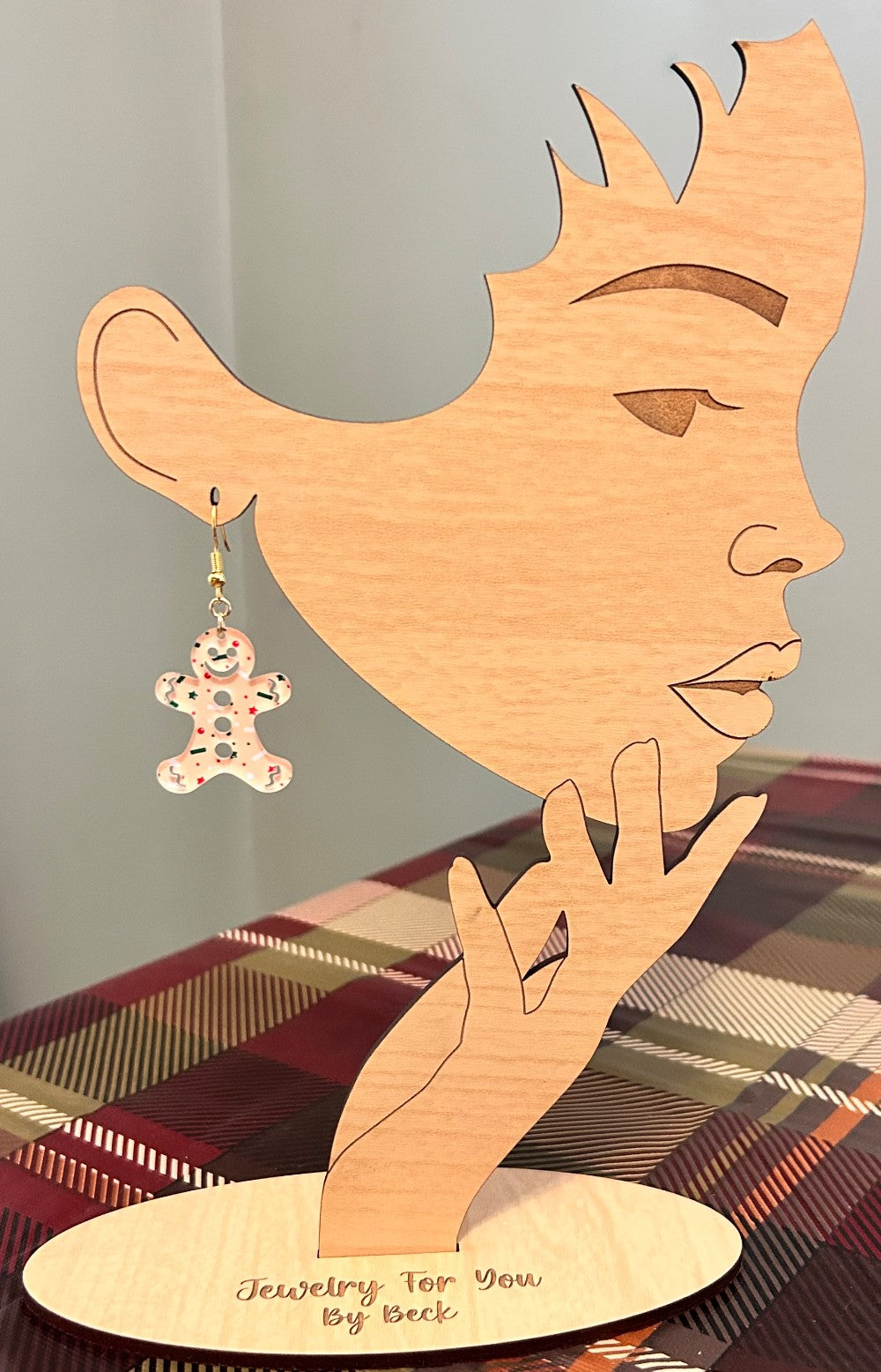 Gingerbread Man Earrings-Lightweight Acrylic-Hypoallergenic and Nickel Free|3781