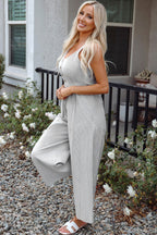 Sleeveless Striped Jumpsuit|2161