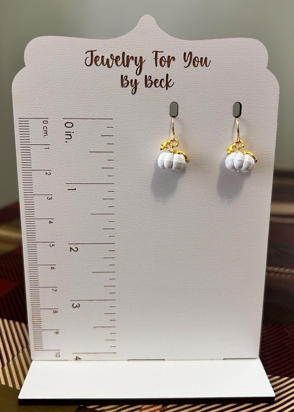 Dainty 3D White Pumpkin Earrings-Hypoallergenic and Nickel Free|3718
