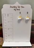 Dainty 3D White Pumpkin Earrings-Hypoallergenic and Nickel Free|3718