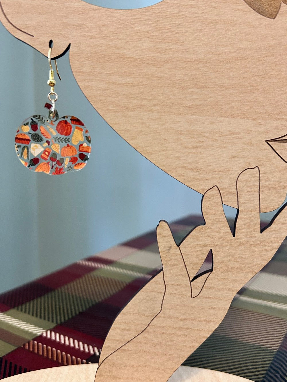 All Things Fall Collage Pumpkin Earrings-Hypoallergenic and Nickel Free|3736