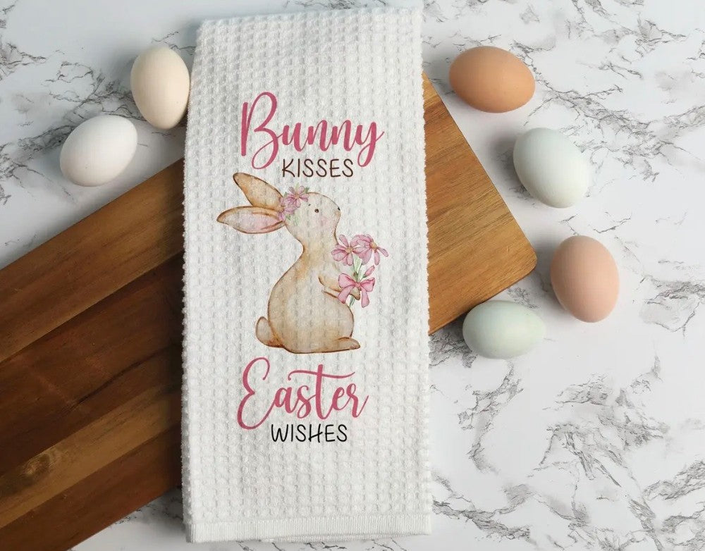 Waffle Weave Dish Towel Bunny Kisses|2717