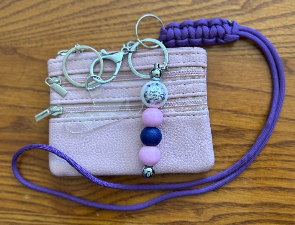 Jack of All Trades Lanyard ~ Purple Lanyard ~ Pink Mini Wallet ~ God Is Within Her Keychain ~ Phone Case Tab|1280