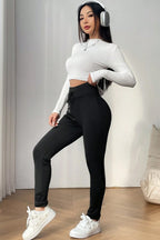Fleece Lined Drawstring Leggings|2110