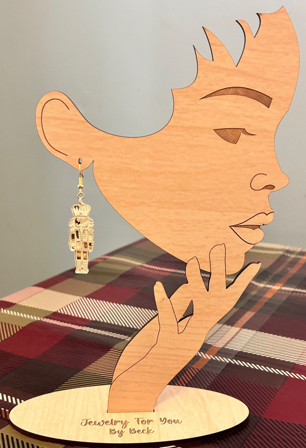 Gold Tone Mirrored Nutcracker Earrings-Hypoallergenic and Nickel Free|3803