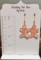 Gingerbread Man Earrings-Lightweight Acrylic-Hypoallergenic and Nickel Free|3782