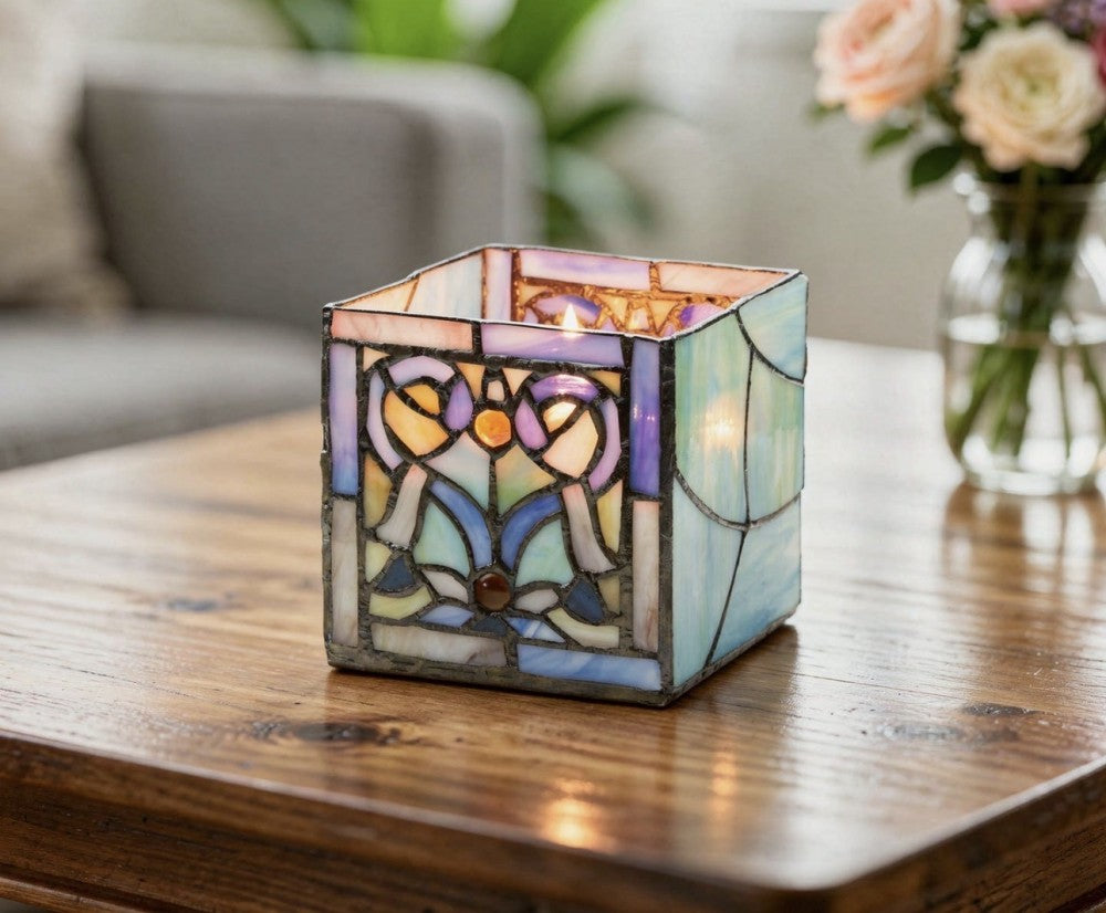 Stained Glass Candle Holder  4.75"  SDH|3208
