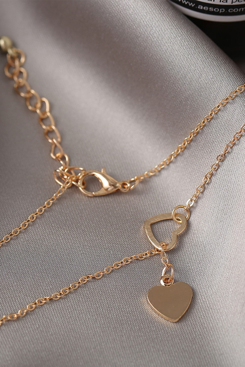 Gold Heart Lariat Necklace|2187