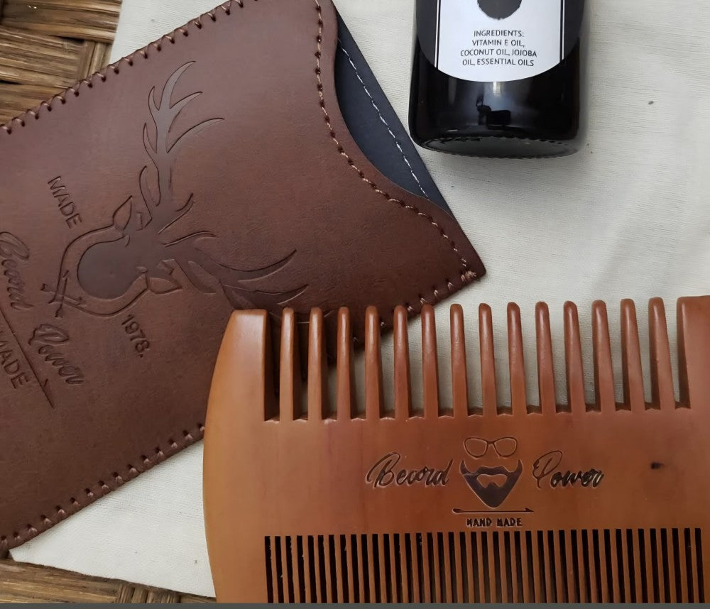 Natural Wood Beard Comb|615