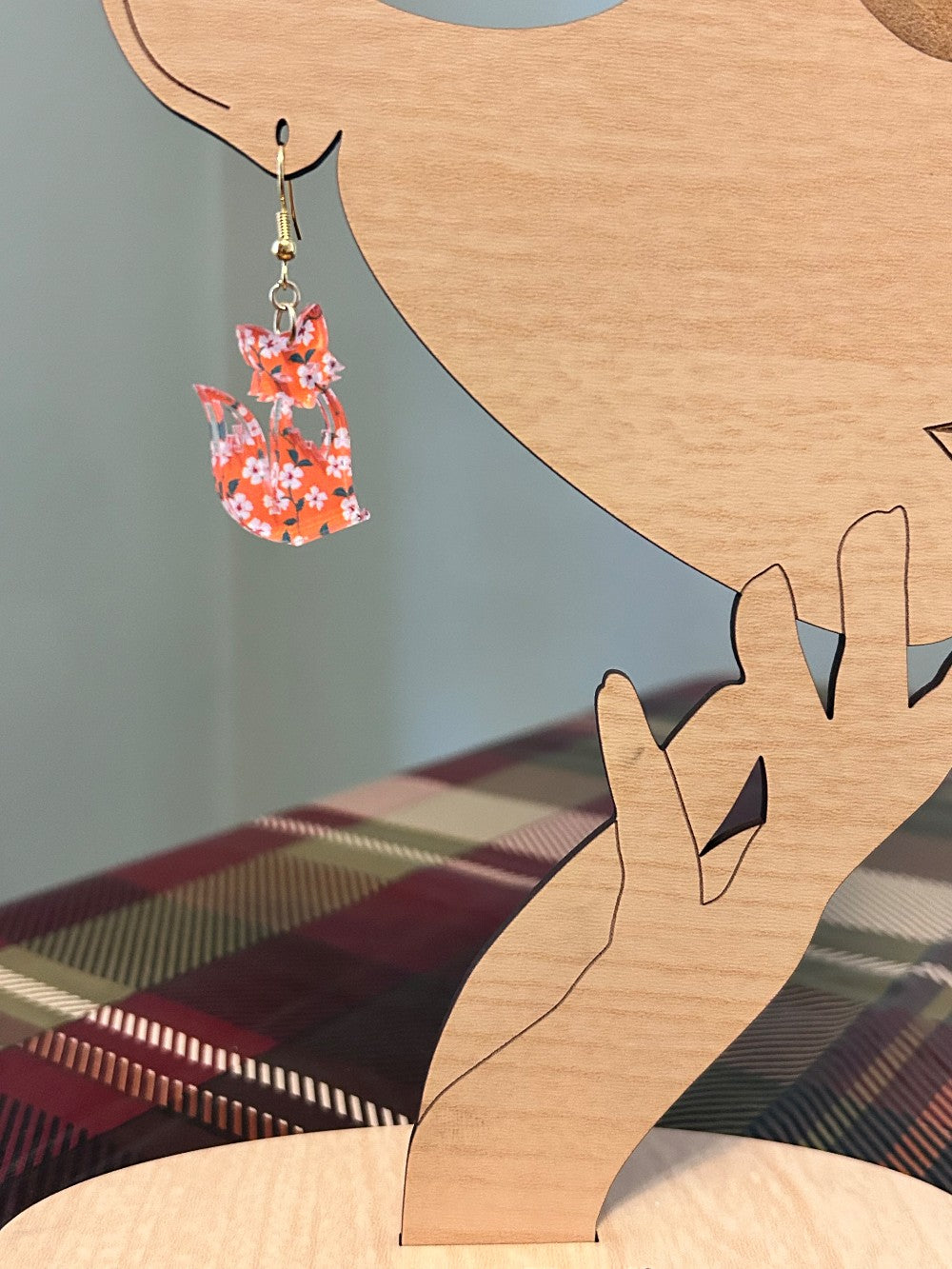 Adorable Orange Floral Fox Earrings-Hypoallergenic and Nickel Fre|3770