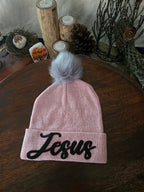JESUS BEANIE HAT WITH POMPOM|678