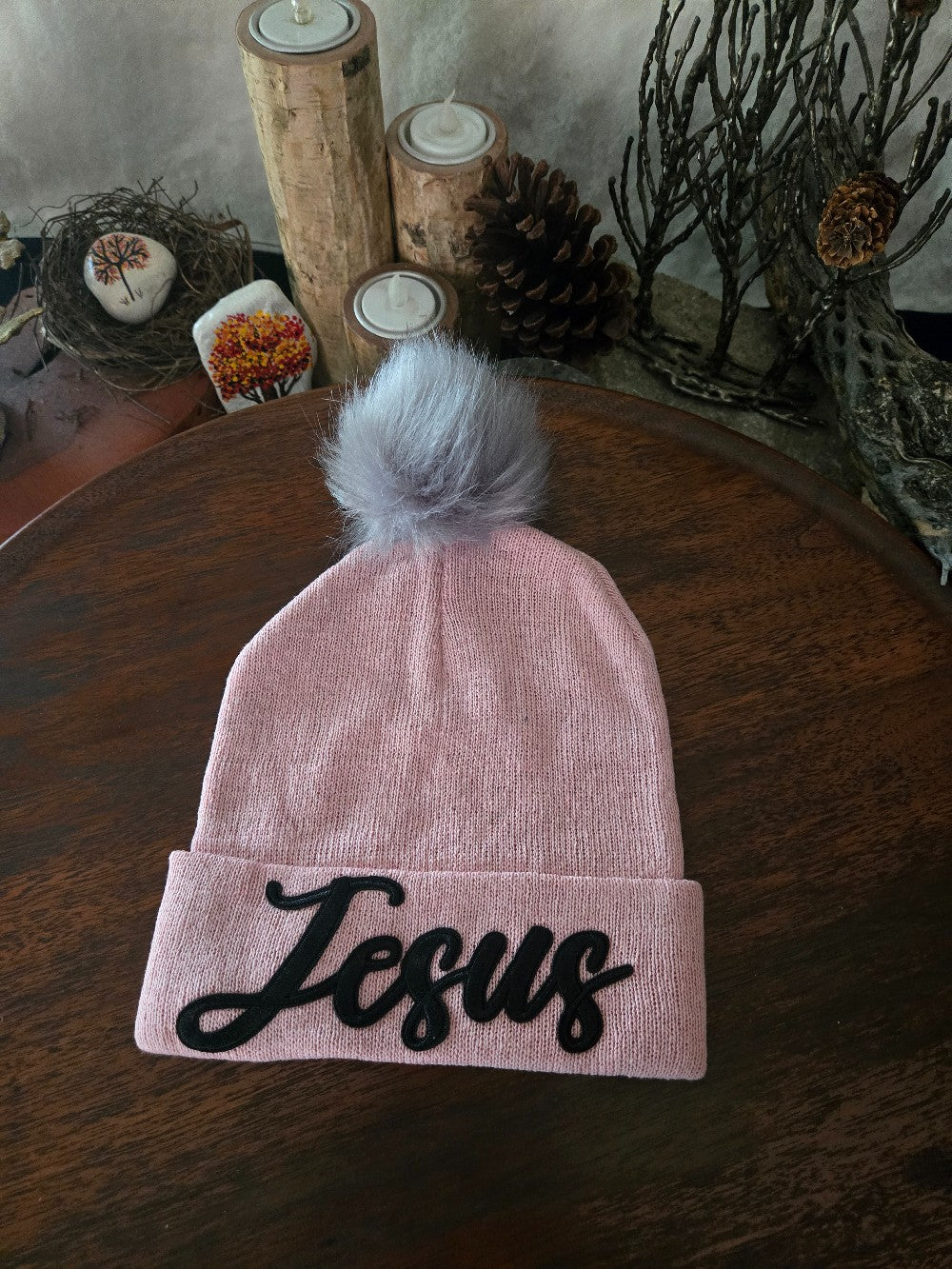 JESUS BEANIE HAT WITH POMPOM|678