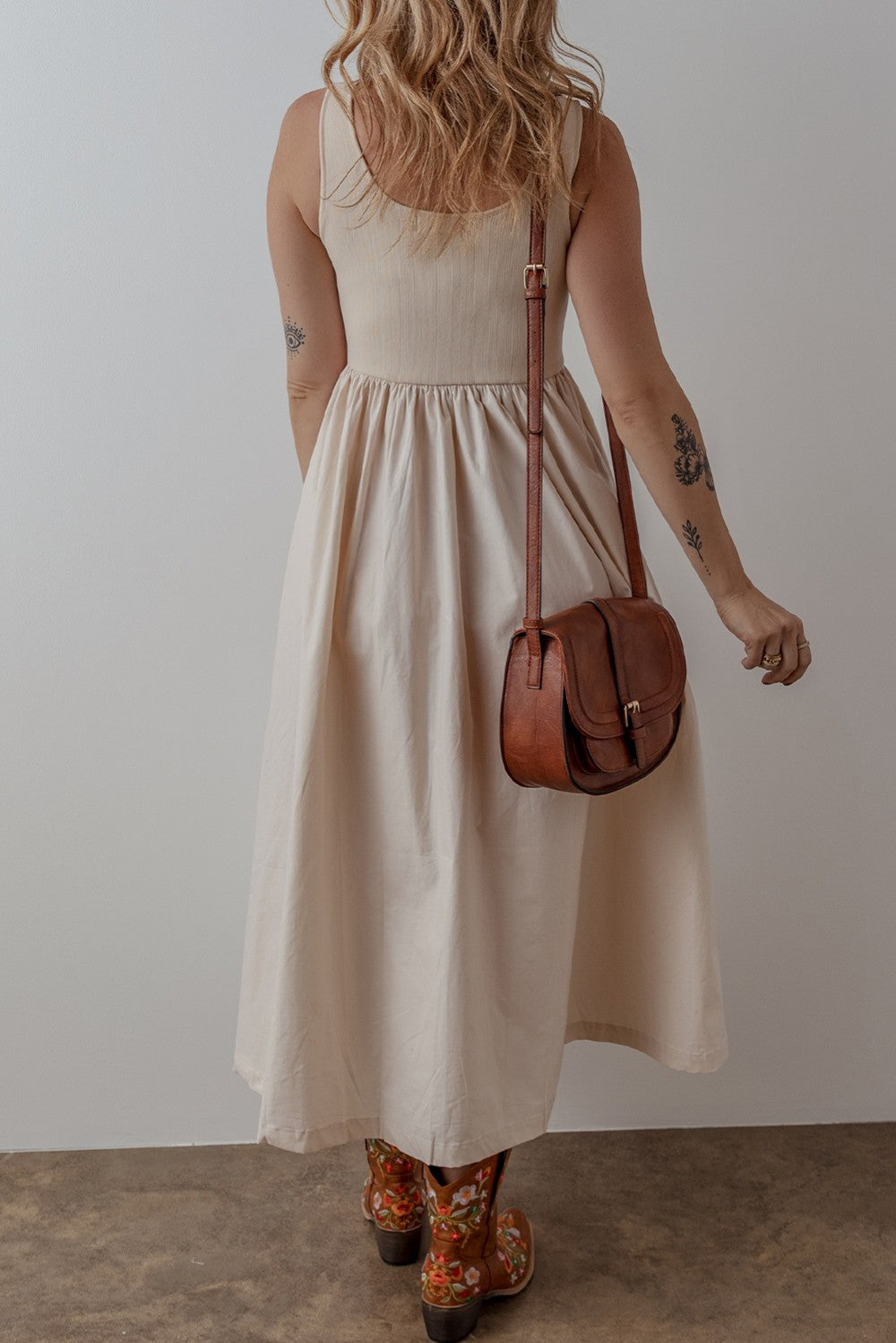 Cotton & Linen A-Line Dress|2220