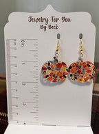 All Things Fall Collage Pumpkin Earrings-Hypoallergenic and Nickel Free|3739