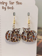 Colors of Fall Floral Pumpkin Earrings-Hypoallergenic and Nickel Free|3721