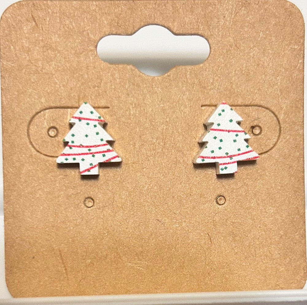 A “Snack Cake” Christmas Single Pair Stud Earrings-Hypoallergenic and Nickel Free|3908