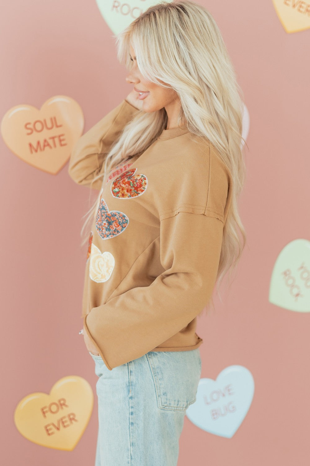 Heart Stitch Mineral Wash Sweatshirt|1806