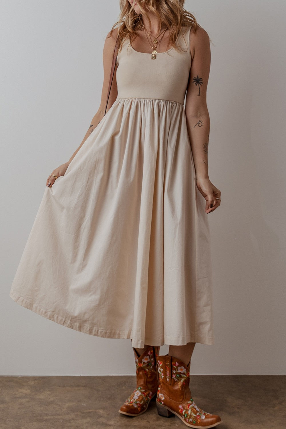 Cotton & Linen A-Line Dress|2224