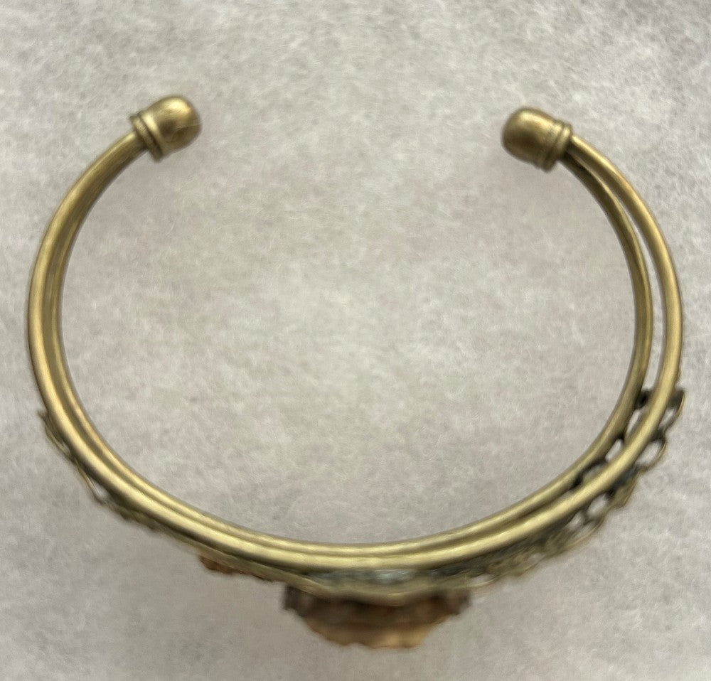 Horse and Flowers Filigree Cuff Bracelet|865