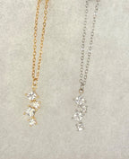 Stack of Squares Pendant Necklace-CZ Square Cut Stones -18” Tarnish Resistant Stainless Steel Chain-Choose Silver or Gold Tone|3302