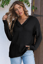Drop Shoulder Knit Hoodie|2028