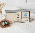 Wooden Block Holiday Calendar with Metal Box|2719
