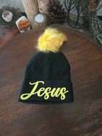JESUS BEANIE HAT WITH POMPOM|677