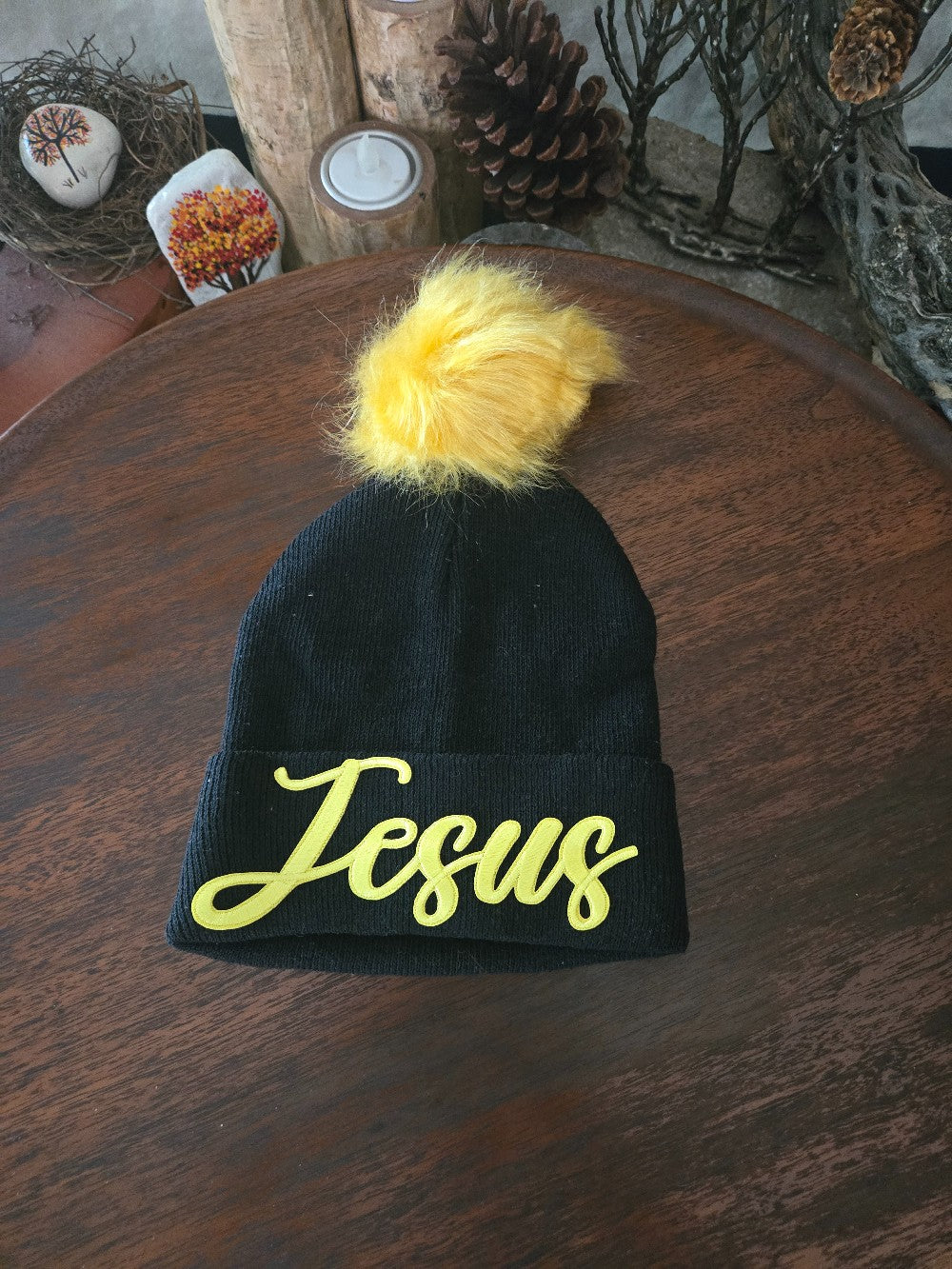 JESUS BEANIE HAT WITH POMPOM|677