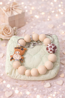 Beaded Wristlet Keychain w/coin purse -DBC|2346