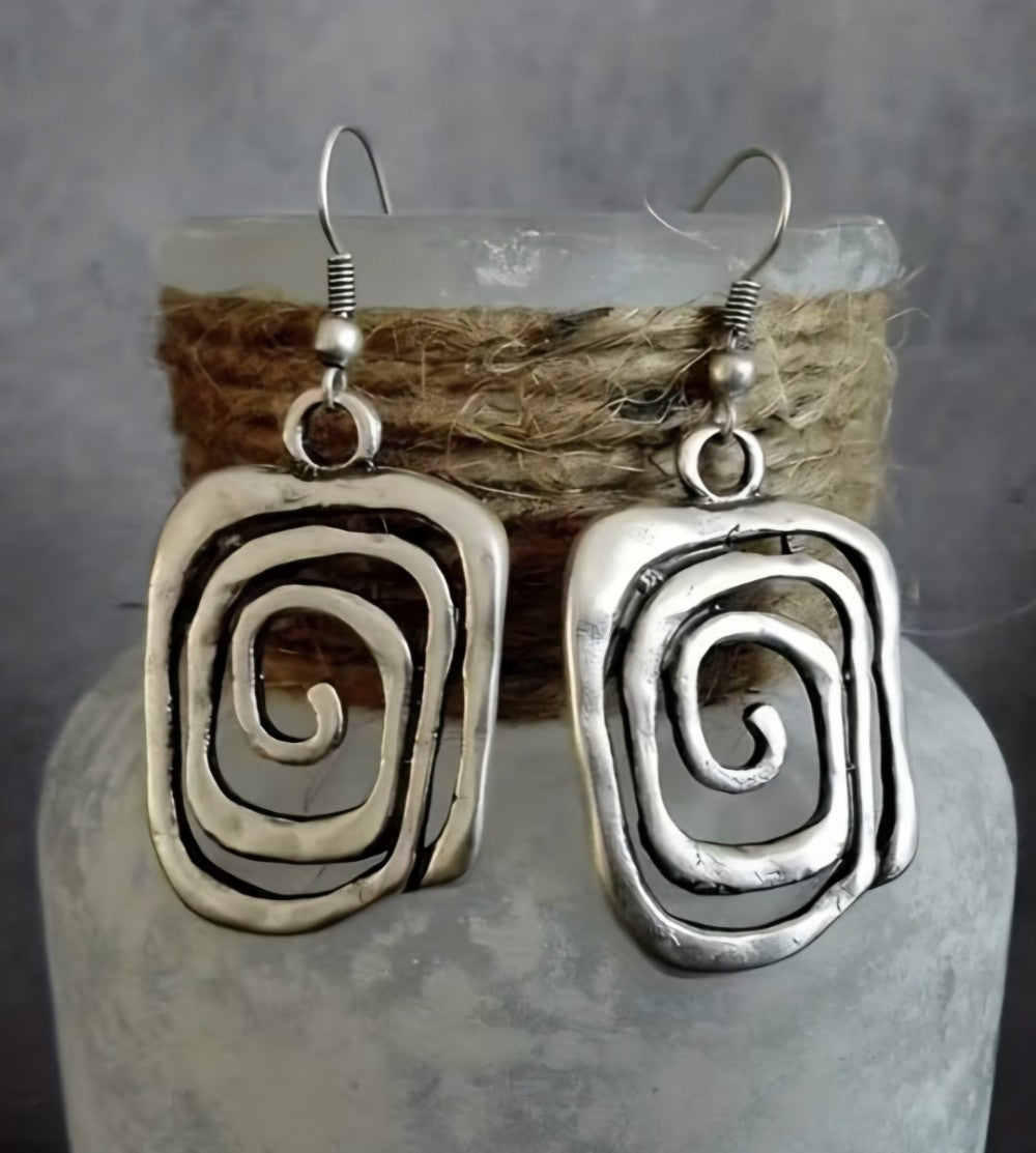 Geometric Alloy Earrings|2874