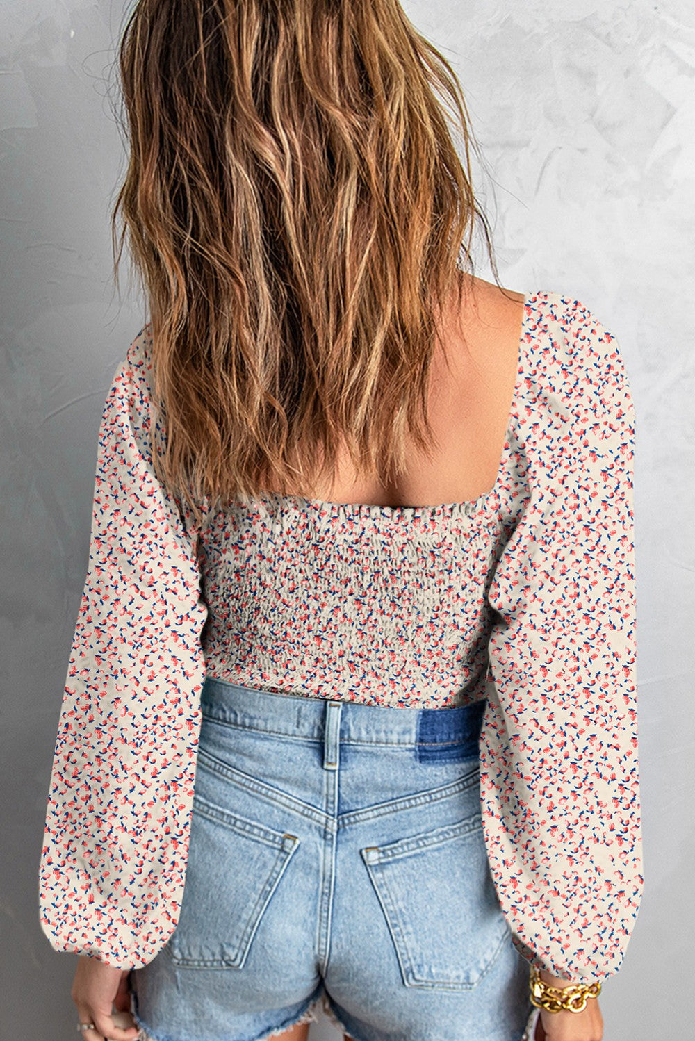 Apricot Smocked Top|2047