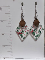 Holly Berries Diamond Shape Dangle Earrings-Hypoallergenic and Nickel Free|3943