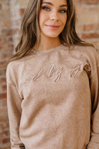 Letter Embroidery Mineral Wash Sweatshirt|1839