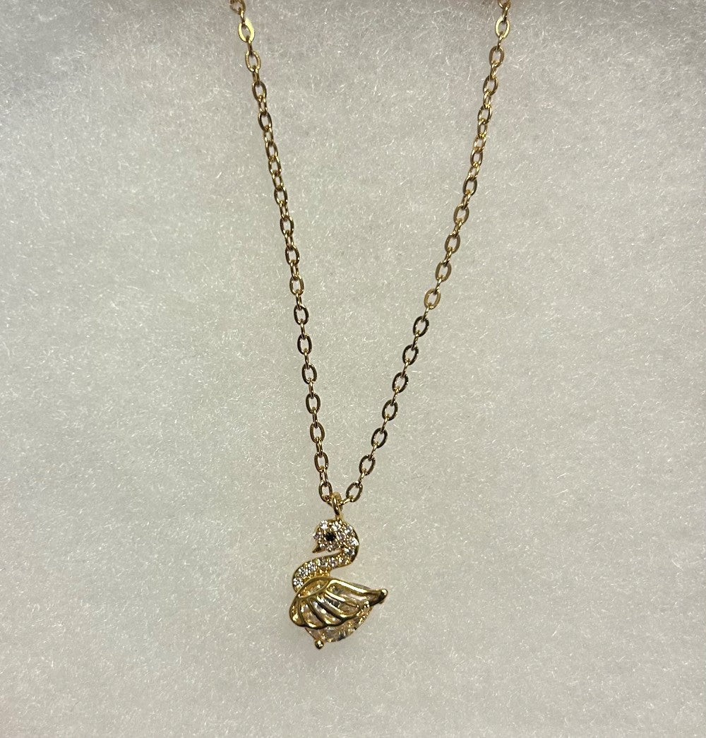 Dainty Swan Pendant Necklace-18” Tarnish Resistant Stainless Steel Chain|3874
