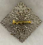 Classic Cameo and Flowers Brooch|827