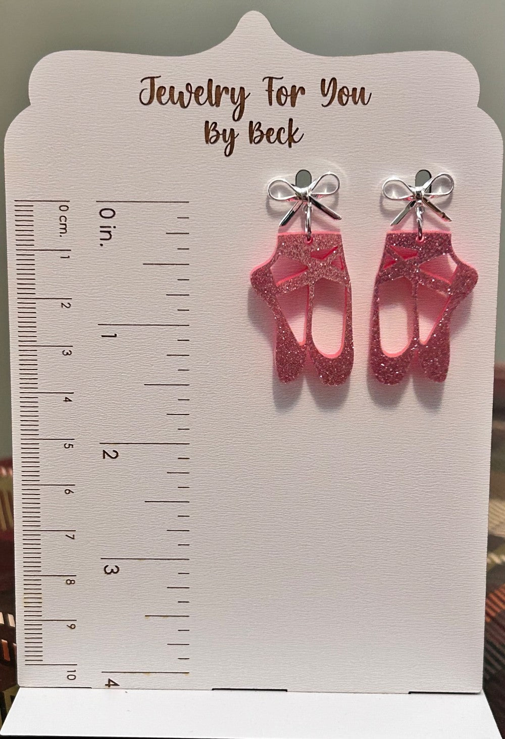 Pink Glitter Ballet Slippers Earrings-Hypoallergenic and Nickel Free|3789