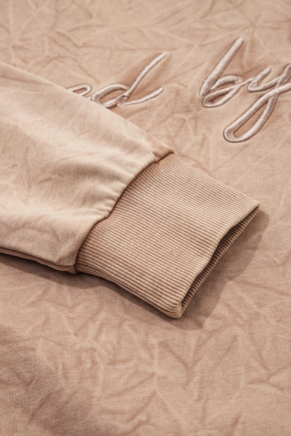 Letter Embroidery Mineral Wash Sweatshirt|1835