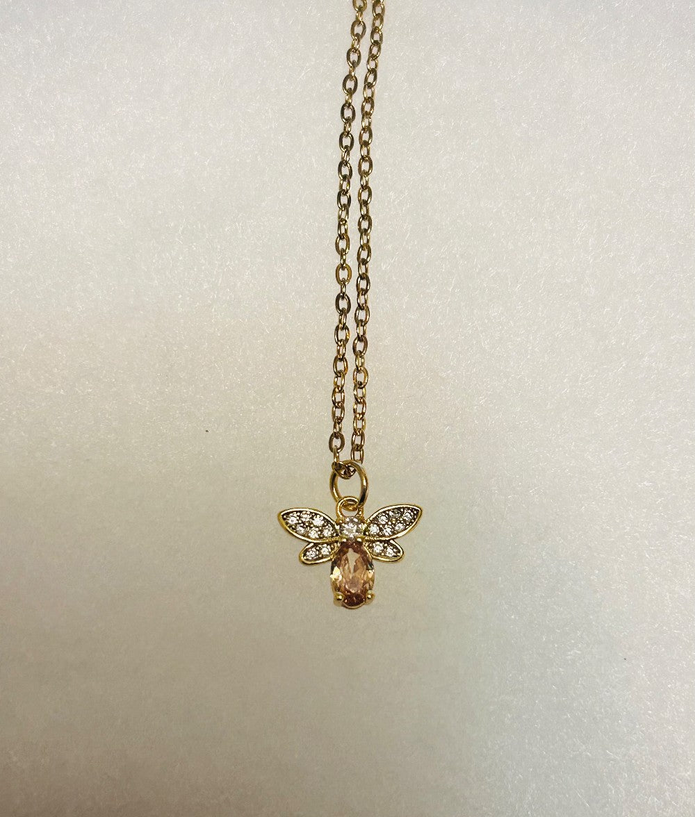 Dainty Bee Pendant Necklace-18” Tarnish Resistant Stainless Steel Chain|3905