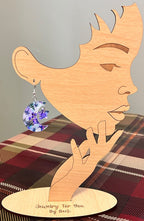 Unique Blue and Purple Floral Moon and Stars Earrings-Hypoallergenic and Nickel Free|3773